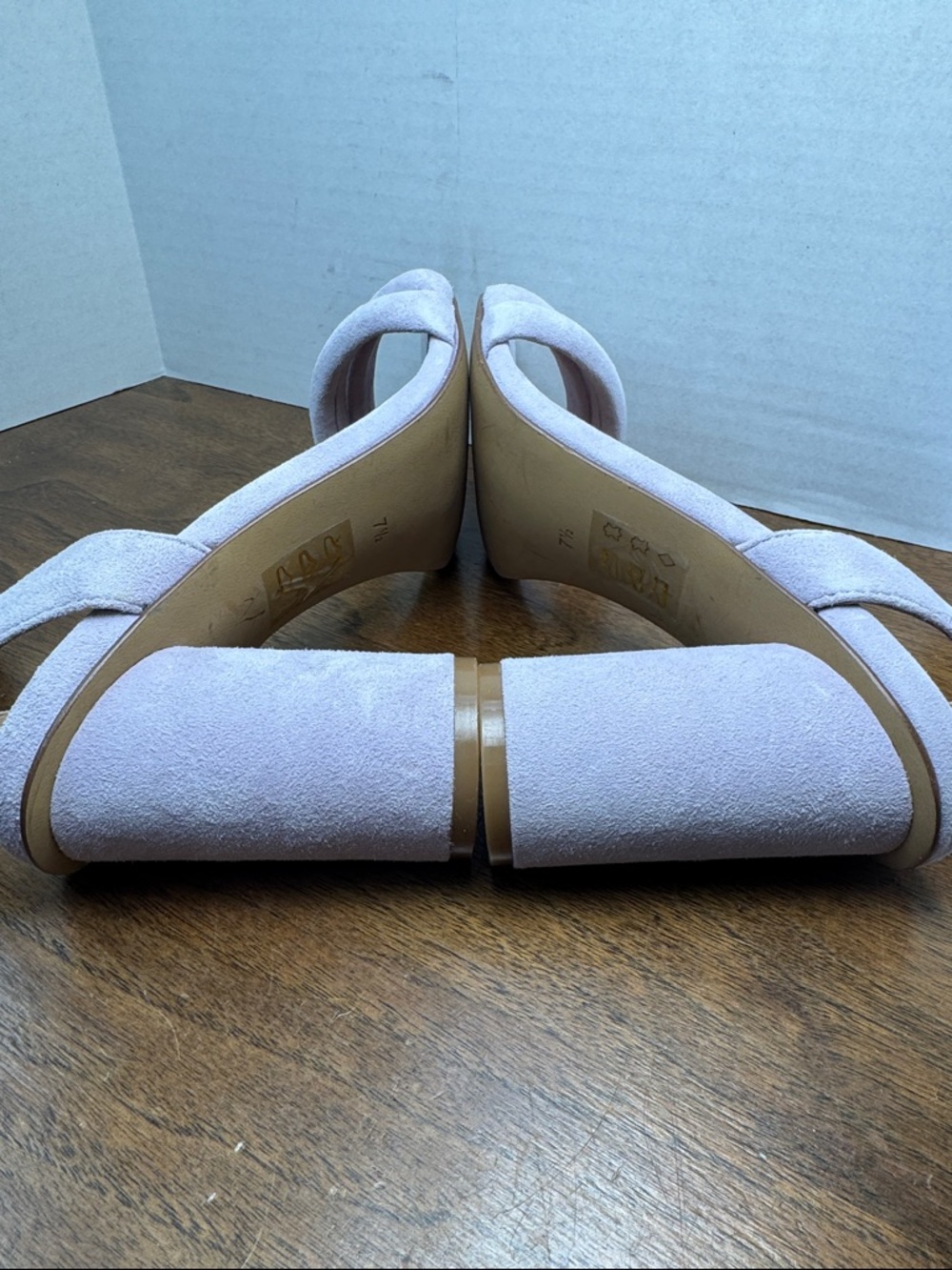 Madewell Rosalie Velvet Lilac Sexy Ankle Strap Sandals Chunky High Heels, sz 7.5 - Picture 9 of 13